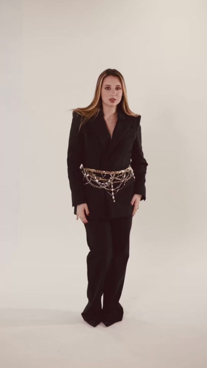 Calça alfaiataria lisa ano 1990